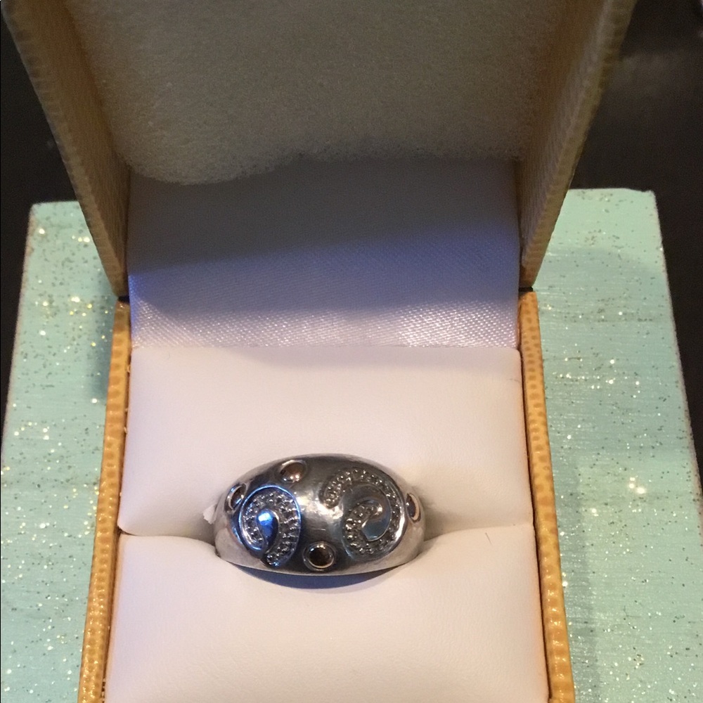 Rachel Welch sterling, 18k & Diamond ring vintage - Picture 2 of 7